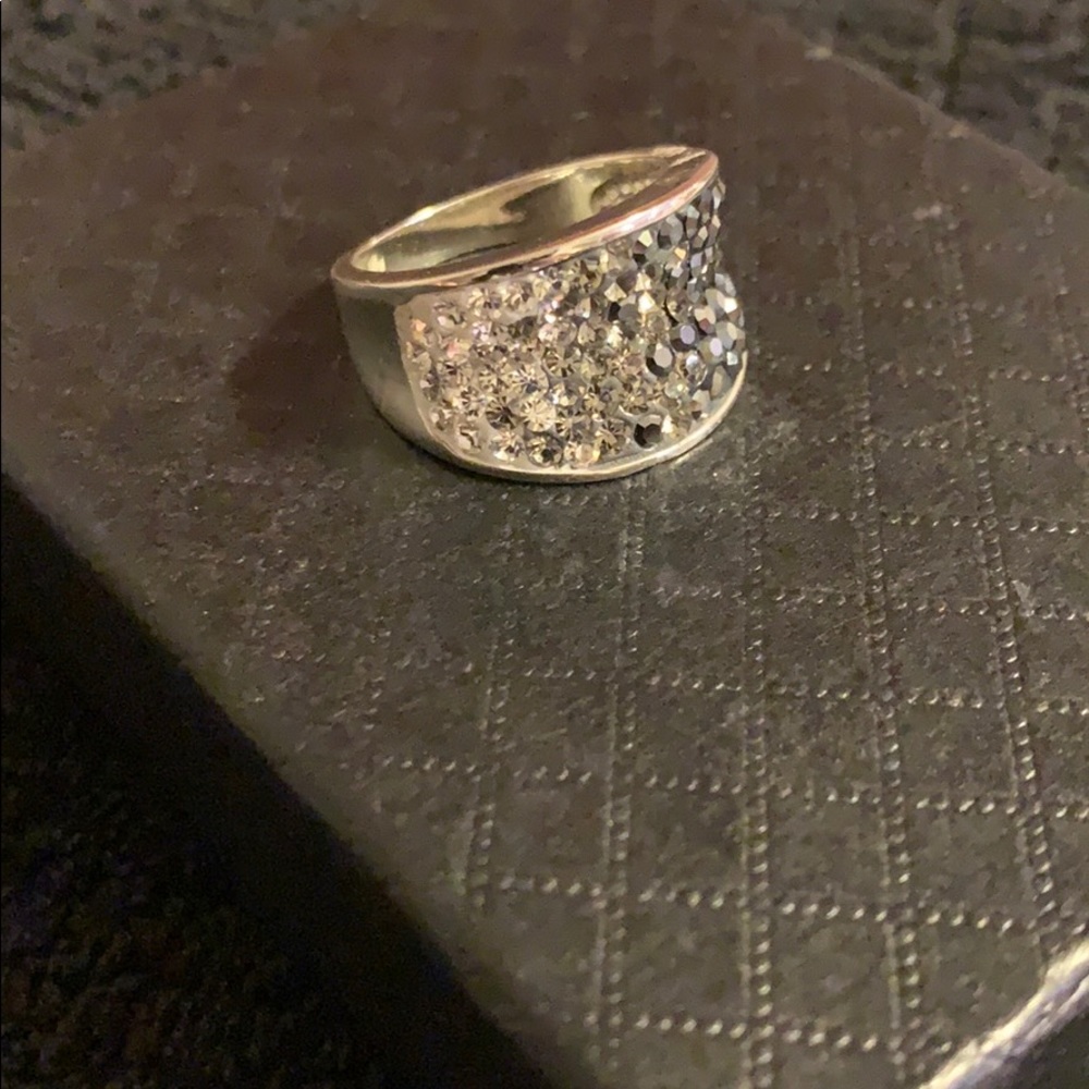 Brass silver plated fashion ring size 8